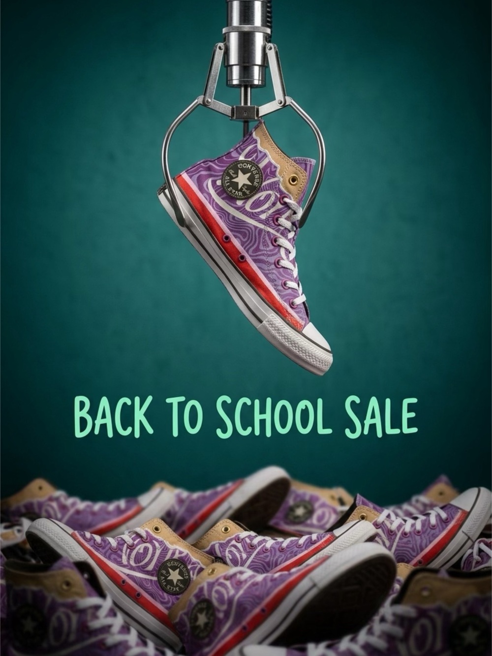 Converse x Wonka All Star Candy Swirl High-Top Sneakers w/Golden Ticket Accents